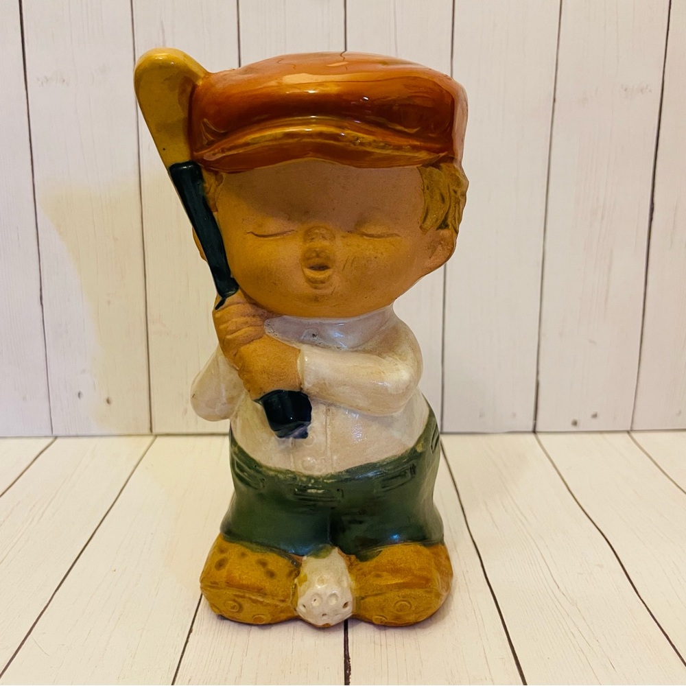 UCTCI Japan Vintage Golfer Boy Ceramic Stoneware 6"